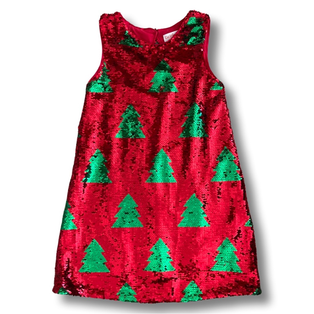 Girls Christmas Sequin Dress size XS 4/5